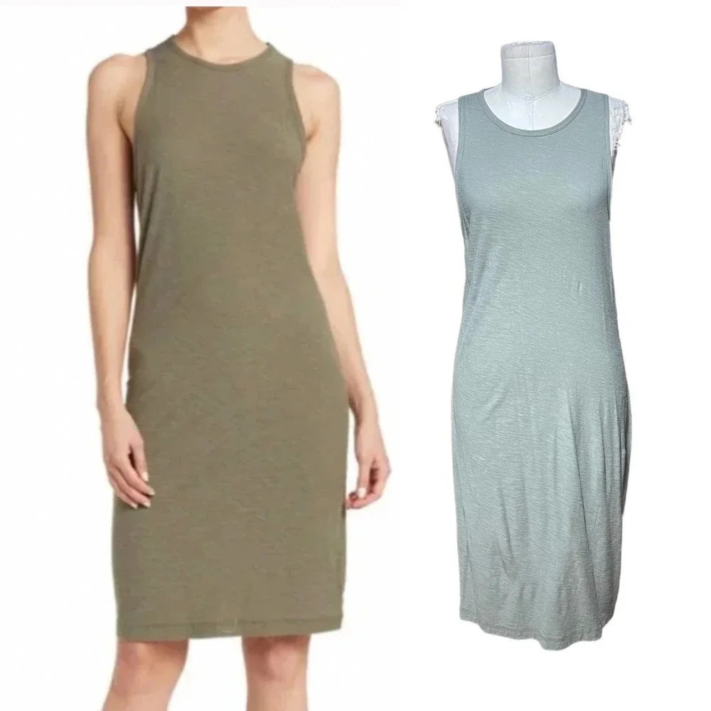 James Perse Scoop Back Tank Dress Artillary Green Size 3 / US Large